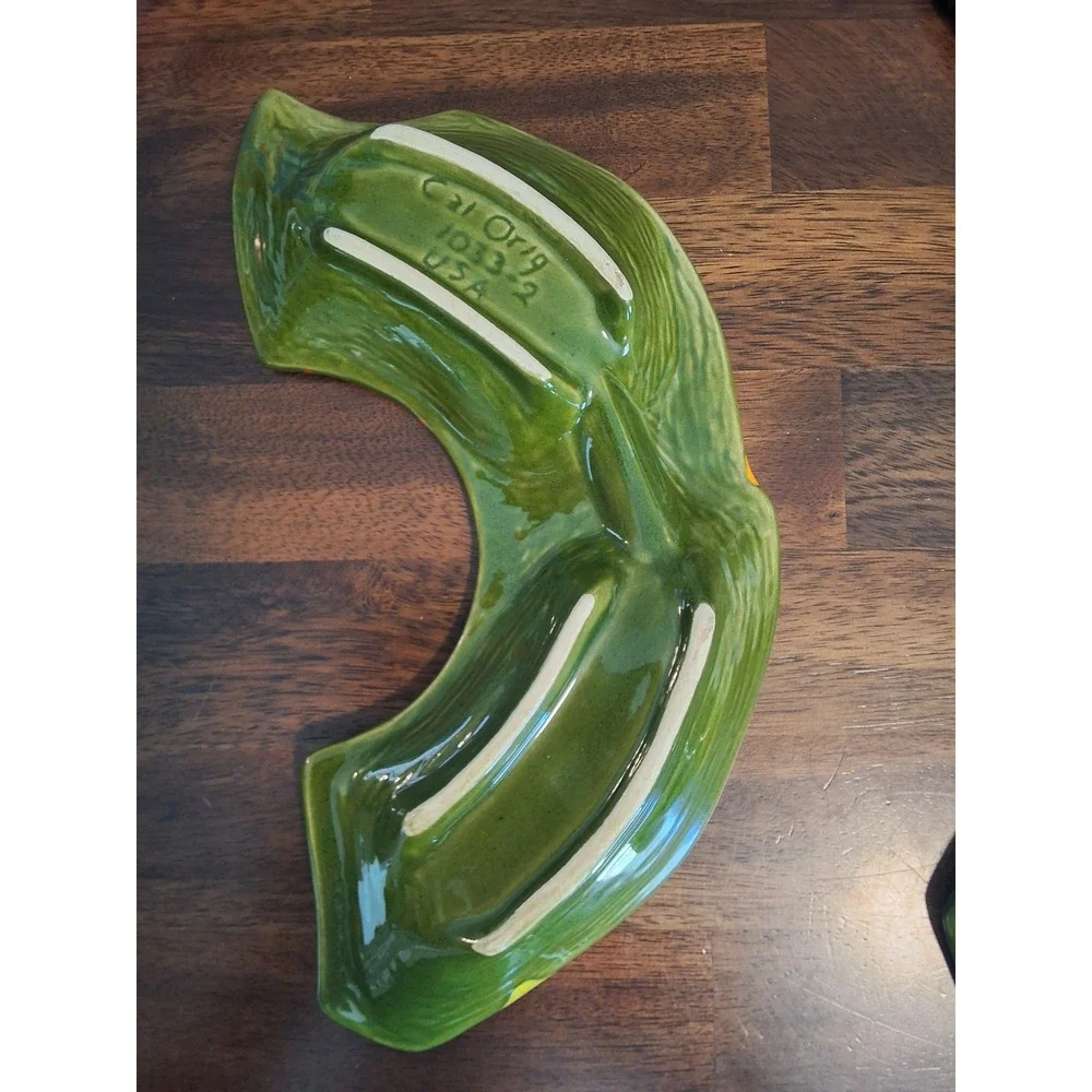 Vintage California Originals Drip Glaze Ceramic Serving Dishes Set 1033 Green
